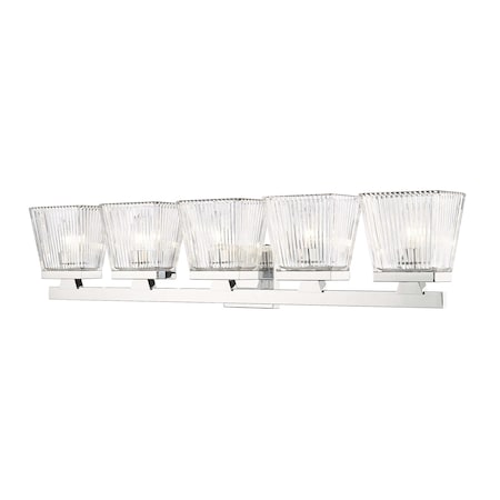Z-Lite Astor 5 Light Vanity, Chrome & Clear 1936-5V-CH